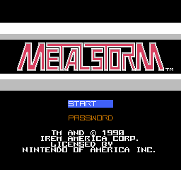 Metal Storm title screen for Famicom